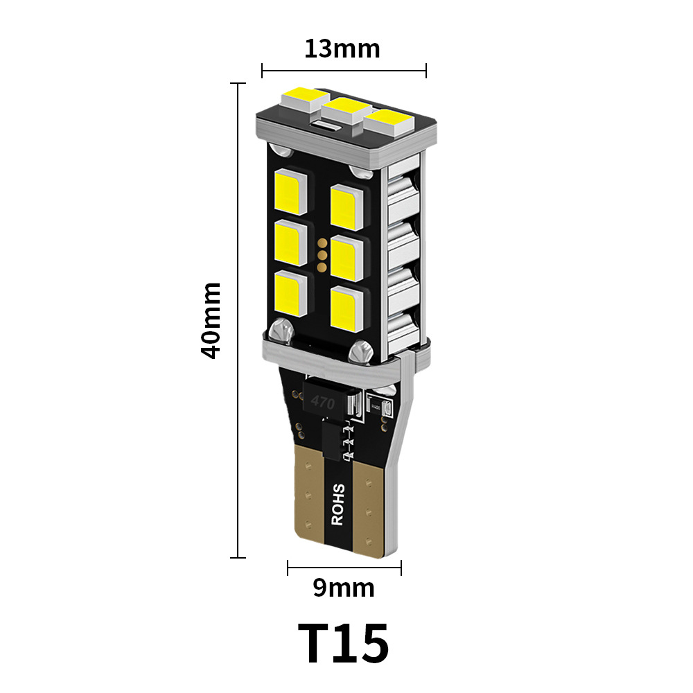 Shangxian spot LED auto luz t15 luz de marcha atrás 2835 + 15SMD + w16w + decodificación luz de freno de amplio voltaje corriente constante