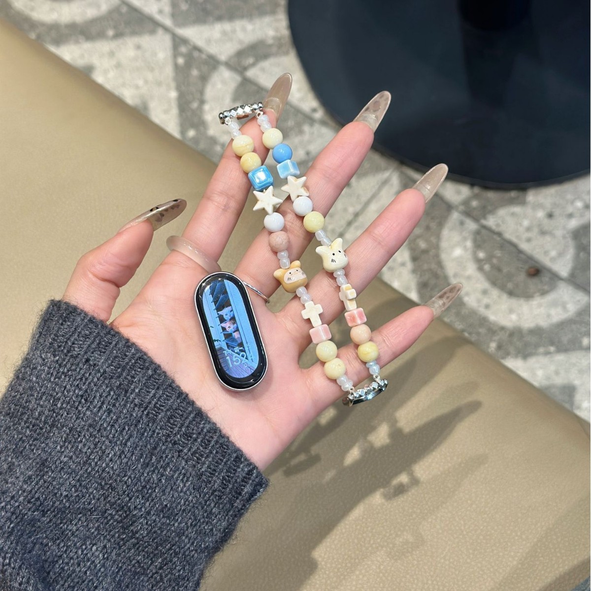 For millet bracelet 9/8 cute ceramic kitten strap sports 7/NFC smart 6/5/4/3 girls watch