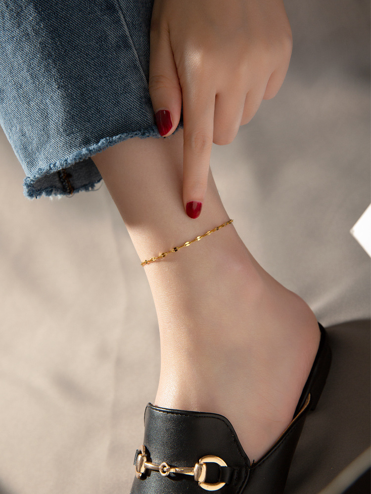 Diseño Pequeño amor Super Flash pulsera de acero de titanio corrugado mujer delgada minimalista desnuda cadena labio pulsera joyería