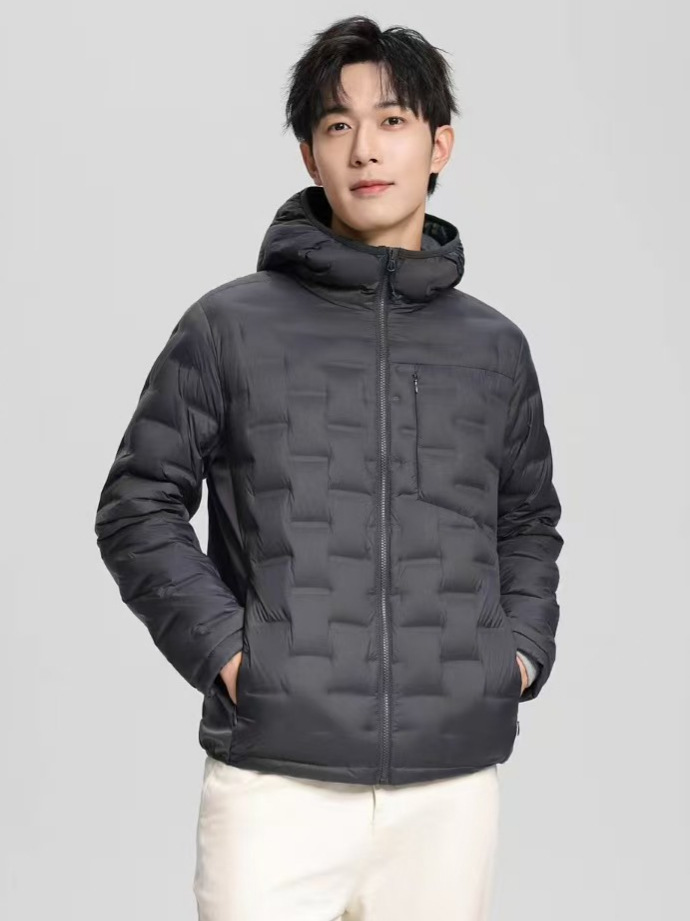 Chaqueta de plumón ligera de gama alta para hombres cortos de otoño 2025 nuevo 90 chaqueta deportiva con capuchón resistente al viento a prueba de frío