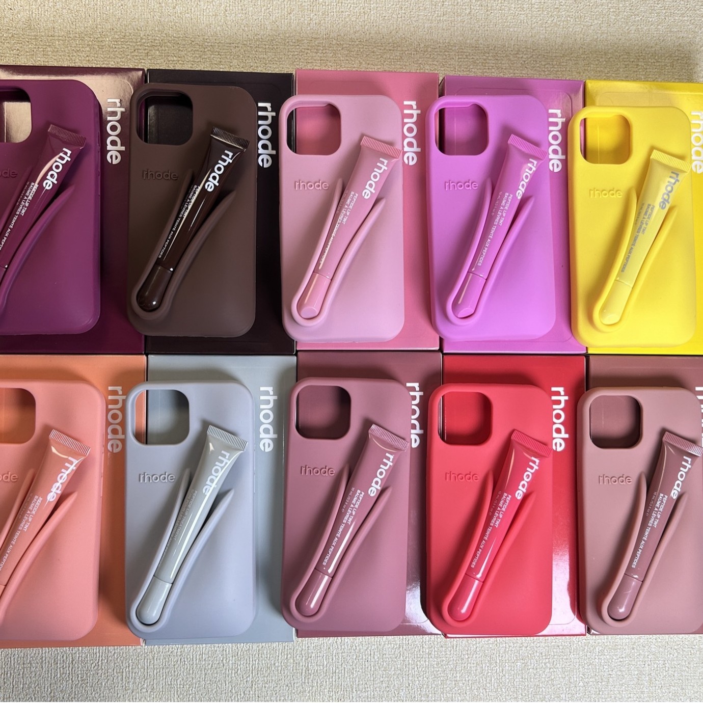 海莉rhode同款唇彩硅胶适用iphone16promax苹果13pro硅胶手机壳