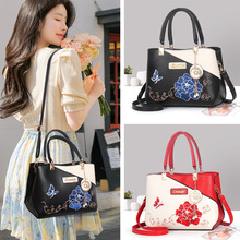 国风刺绣妈妈礼物新款品牌专柜牡丹花大气单肩手提包母亲节女包包