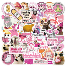 50张Pink Funny sticker贴纸粉色创意手工艺品防水装饰水杯笔记本