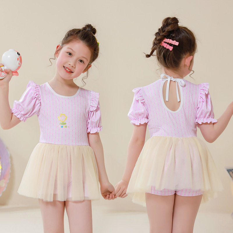 Niños trajes de baño unidos niños niñas lindos juguetones mallas vestido de princesa de verano de estilo extranjero trajes de baño de vacaciones