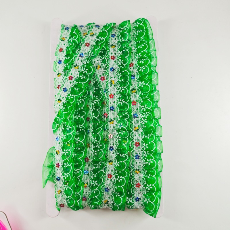 Sequinilla de color doble encaje acessorios DIY acessorios para el hogar blando gorra vestido acessorios Lolita