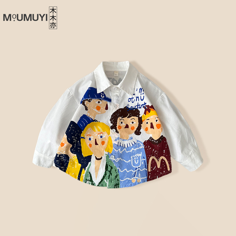 Autumn children's cartoon cotton shirt for boys