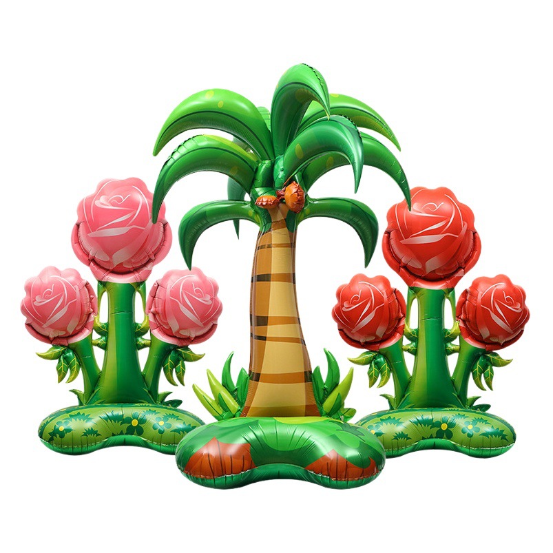 Decoración de la ventana fiesta fotografía globo de gran tamaño 4D tridimensional rosa de dibujos animados película de aluminio globo de coco Día de San Valentín