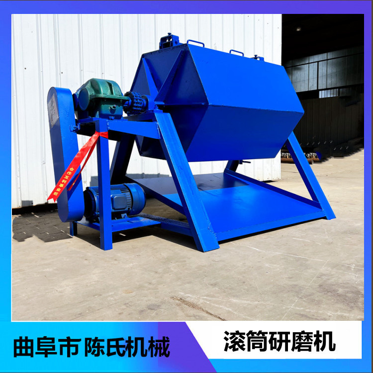 八角滚筒抛光机去毛刺内衬PU胶滚桶研磨抛光机六角滚筒光饰机