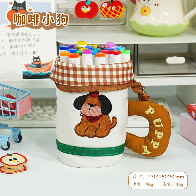 Apple Water Cup adorable bolsillo en bolsillo de papelería de gran capacidad