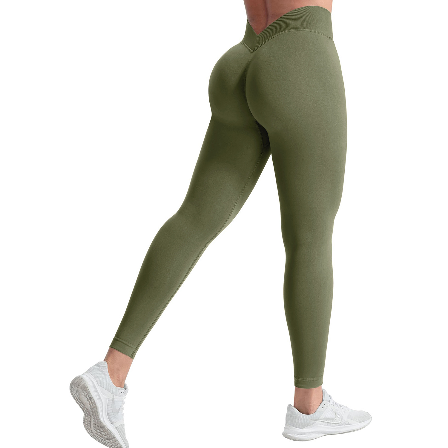 [Personalizado] V desnudo pantalones de pantalonada de mujer en cintura alta caderas mel mel melonía caderas deportivas pantalones de tiburón fitness