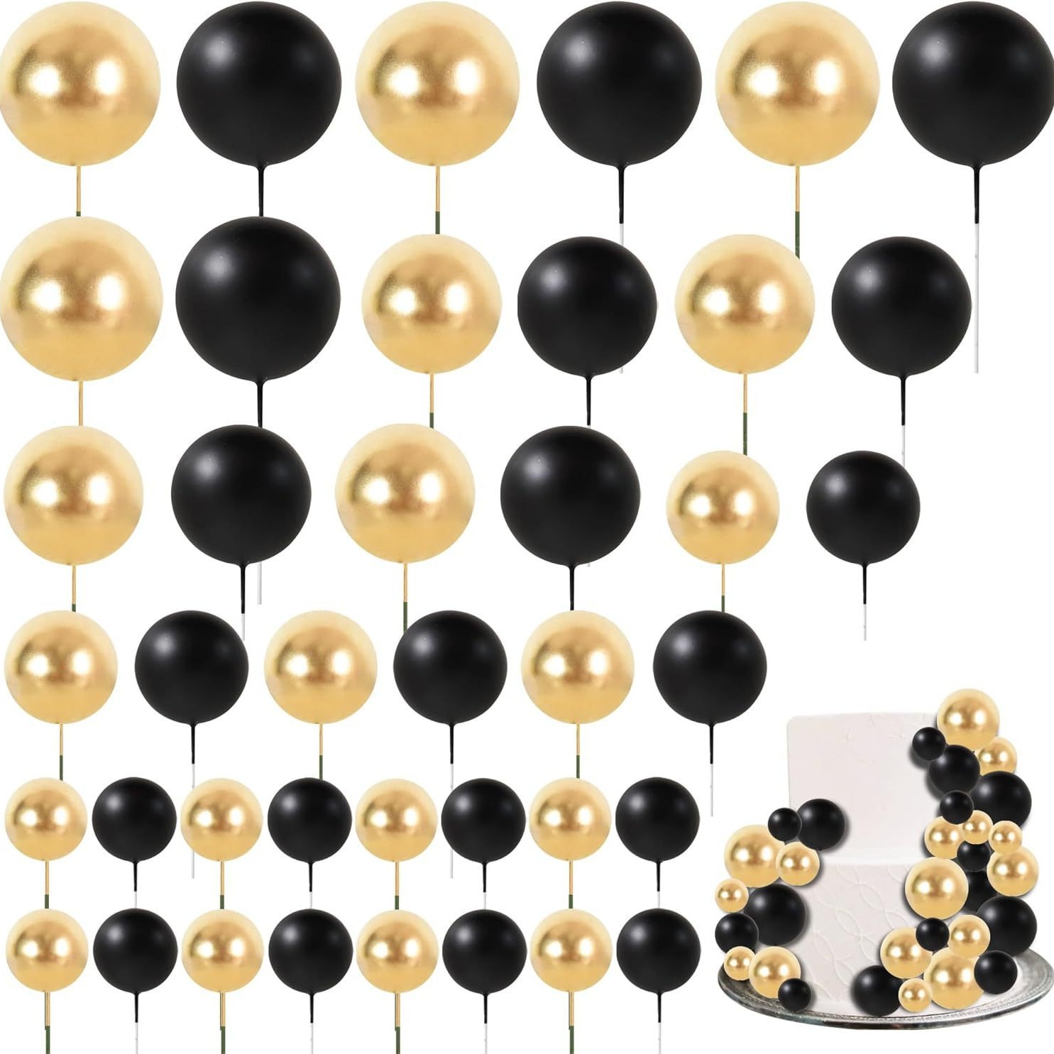 40-piece cross-border best-selling cake decorating foam balls, DIY cake topping inserts, baking Christmas party balls