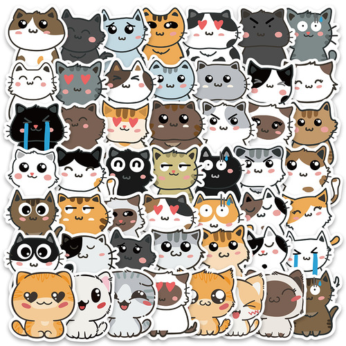 A variety of Amazon cute cat stickers, luggage, computers, motorcycles, guitars, waterproof graffiti stickers