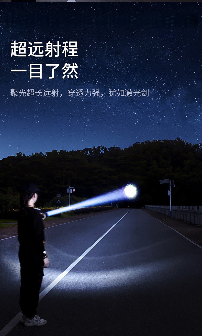 Flashlight with Strong Light, Rechargeable, Outdoor Use, Ultra-Bright, Long-Range, 2026 New Model, Large Capacity, Laser, Ultra-Long Battery Life