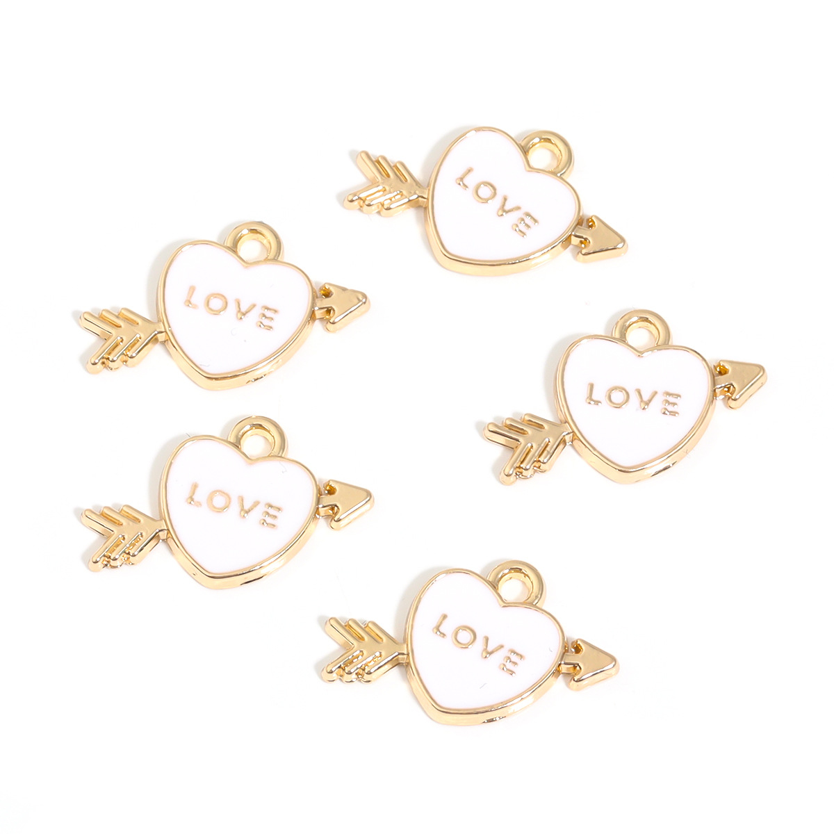 26g Weight Pendant Jewelry Making Type DIY Jewelry Accessories Classification 10 PCS/Package Quantity Alloy Material Letter, Heart Shape, Arrow Pattern Enamel, Plating Design Casual, Sweet Style 10 PCS/Package Alloy Letter Heart Shape Arrow Pendant 4