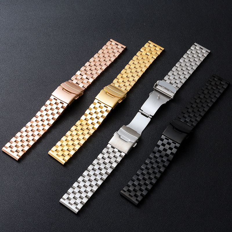 Aplicable a Apple Watch1/8 Apple Samsung Huawei GT Series GT2/GT3Pro correa de acero macizo con cinco cuentas