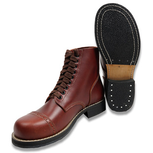 American Style Short Boots, Cochran Umbrella Leather Boots, Retro (Reproduction of Film and Television Props)