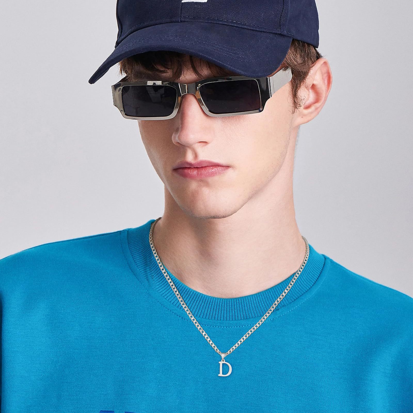 Letter Vintage Style 304 Stainless Steel Pendant Necklace Lobster Trigger Clasp Closure display picture 2