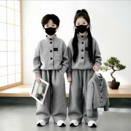 【原版面料】两件套男女童套装中大童衣服儿童装春秋季帅气时髦外