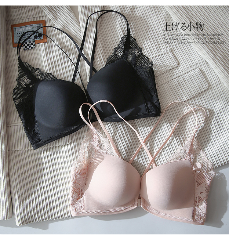 Caliente hígado no anillo de acero brillante cómodo sexy sin costuras hebilla frontal ropa interior mujeres push up anti-flacidez sujetador traje 3229