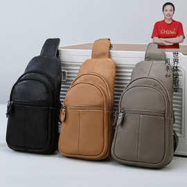 chest pack新款休闲男士真皮胸包头层牛皮源头男斜挎包牛皮包批发