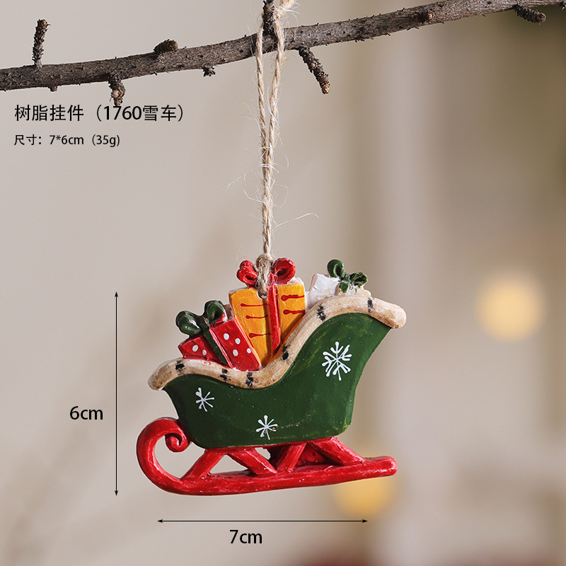 Nuevos colgantes de resina transfronterizos colgantes de decoración de árbol de Navidad para viejos muñecos de nieve bolsas de regalo de decoración de Navidad americana