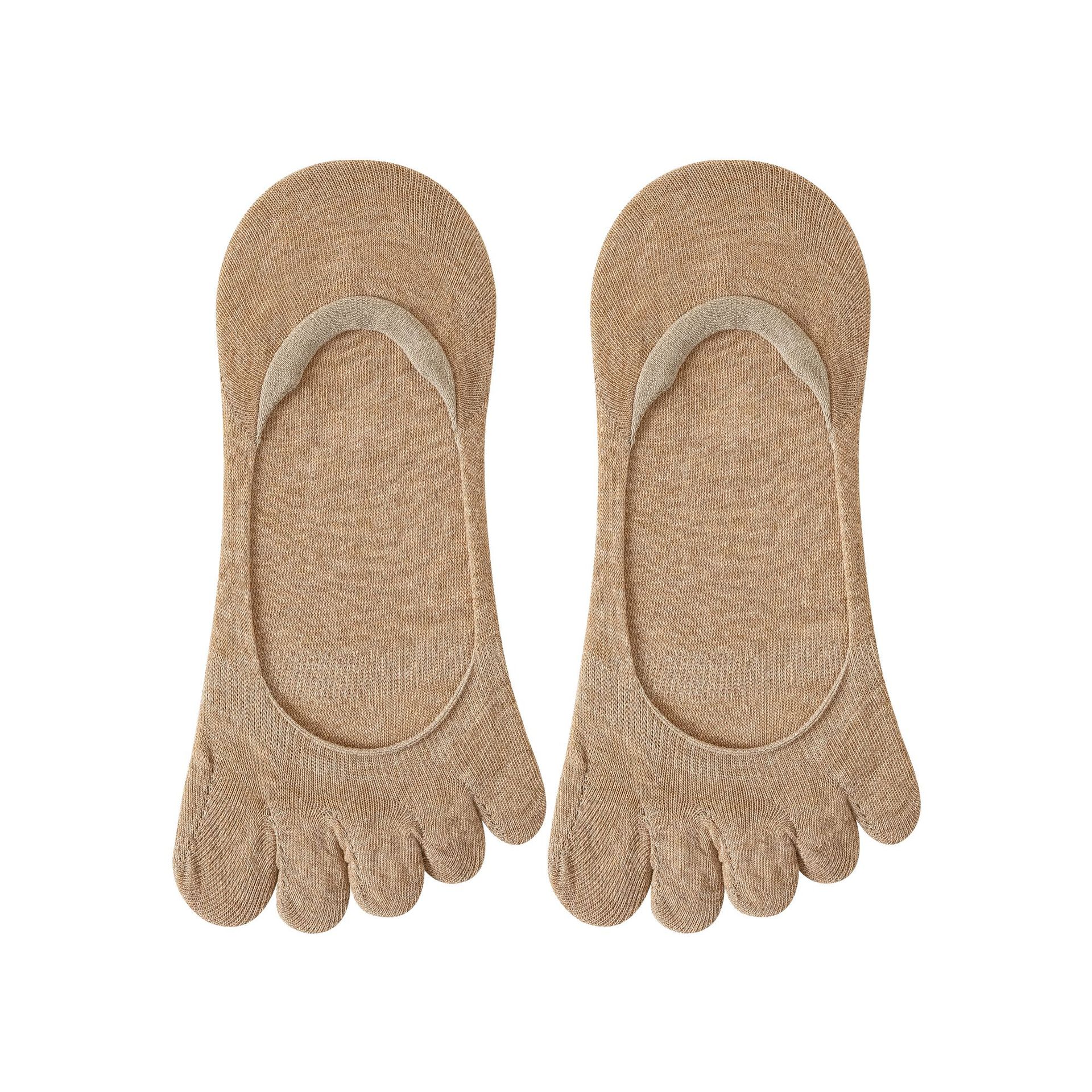 Calcetines de cinco dedos para mujeres de verano delgado botón de calcetines antideslizantes de verano superficial invisibles calcetines de algodón sin hueso