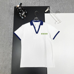 高品質のクロコダイル刺繍Vネックポロシャツの正しいバージョン、シンプルで多用途、カジュアル通勤ピケコットン通気性半袖