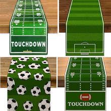 temu速卖通亚马逊跨境桌子桌旗足球橄榄球亚麻装饰桌布桌巾工厂