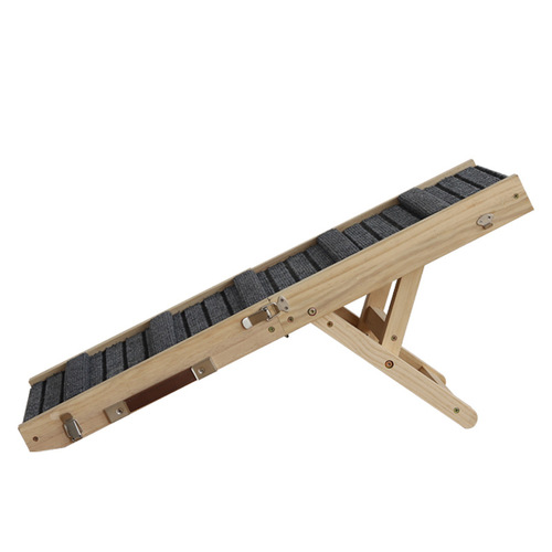 Cross-border spot sale foldable solid wood extra large extended dog ramp clawing stand pet climbing stairs slope ladder