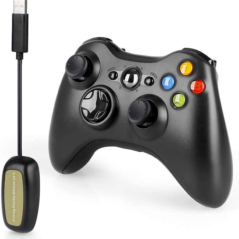 Suitable for 2.4G wireless Xbox 360 controller with receiver, compatible with PC, laptop, and PS3