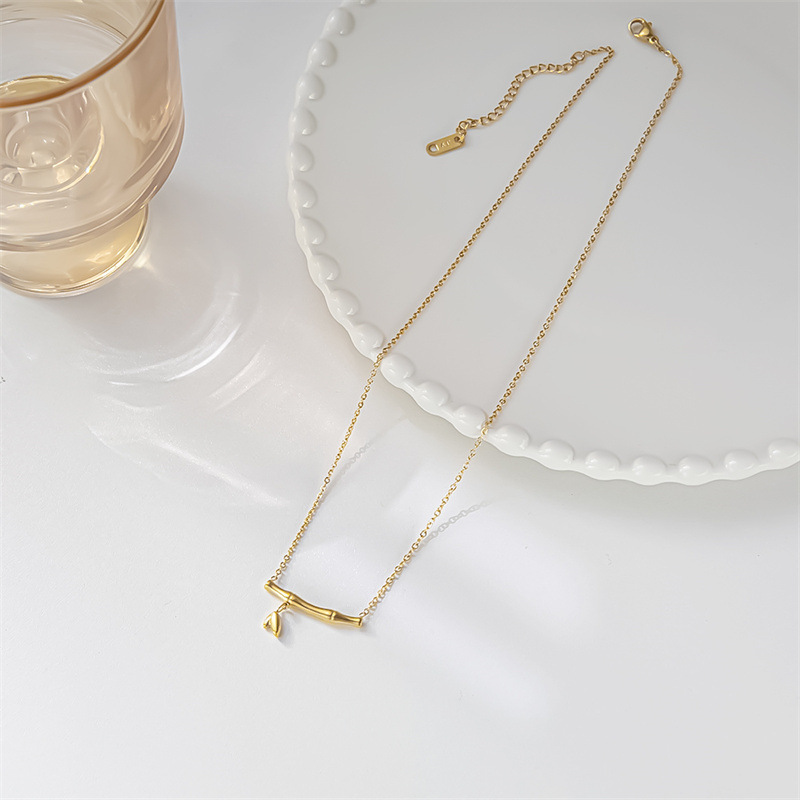 Fashion Bamboo Stainless Steel Irregular Necklace_colorza_5