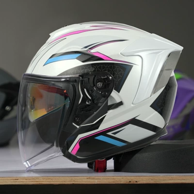 3C Certified, All-Season Safety Helmet | Motosiklet kaskı (dəbilqə) - r05-phantom-blue-pink-size-s