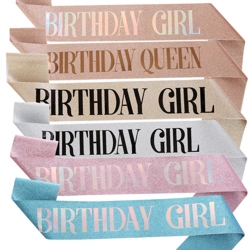 Cross-border birthday party glitter shoulder strap etiquette belt…