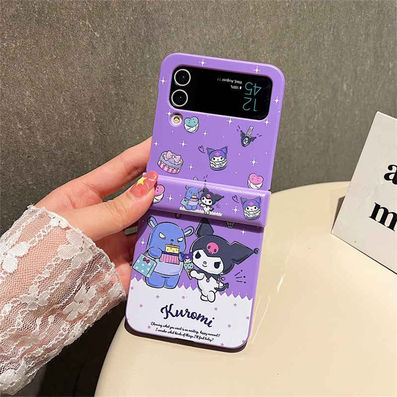 산리오 Galaxy Z Flip3 Z Flip4 삼성 갤럭시 폴더블폰 충격방지 PC 하드 케이스