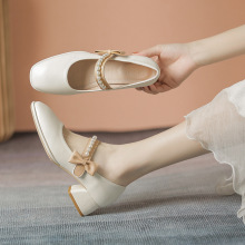 法式方头玛丽珍鞋2025年春秋季新款女复古配超仙的古风旗袍鞋