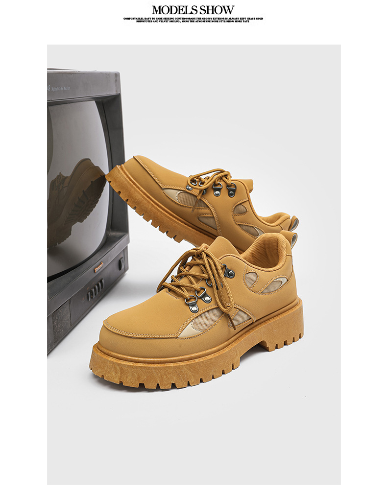 Herren Arbeitsschuhe Winter Outdoor Wandern wasserdicht und rutschfest Herren Freizeit Lederschuhe, schwarz Baustelle Arbeit_voghion.com