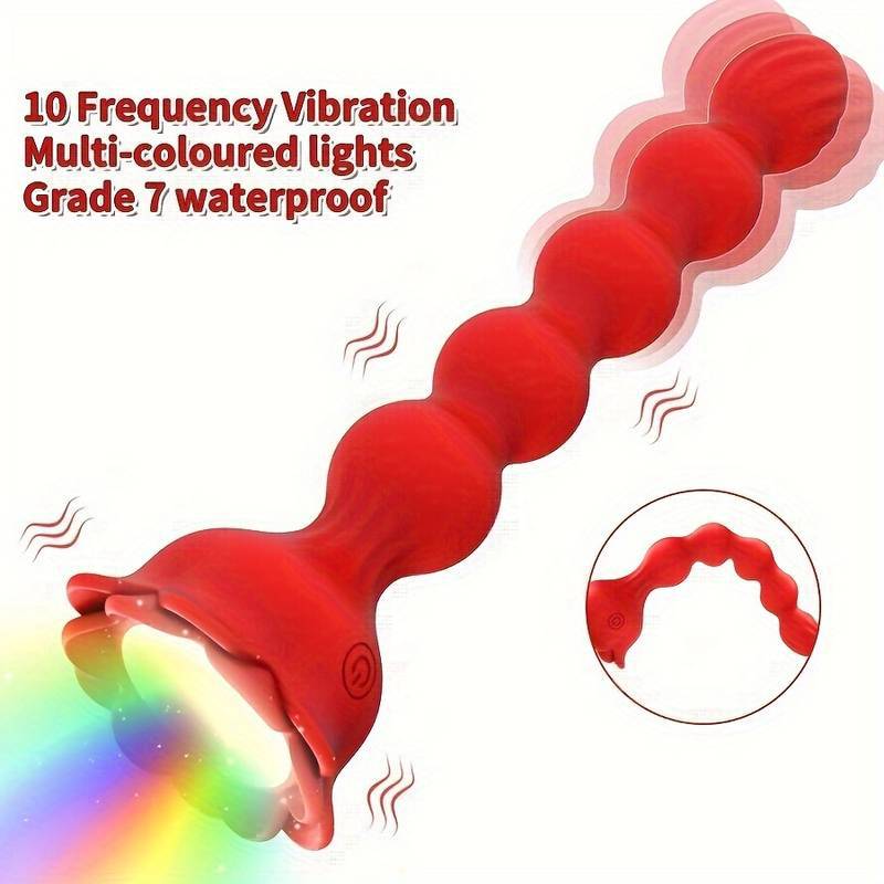 Glowing Remote Control Rose Anal Plug Prostate Massager Vibrator_voghion.com