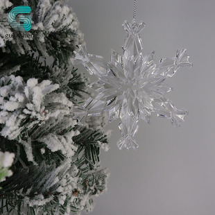 Christmas decoration transparent acrylic PS snowflake pendant ornaments Christmas tree decorations transparent anti-snowflake piece