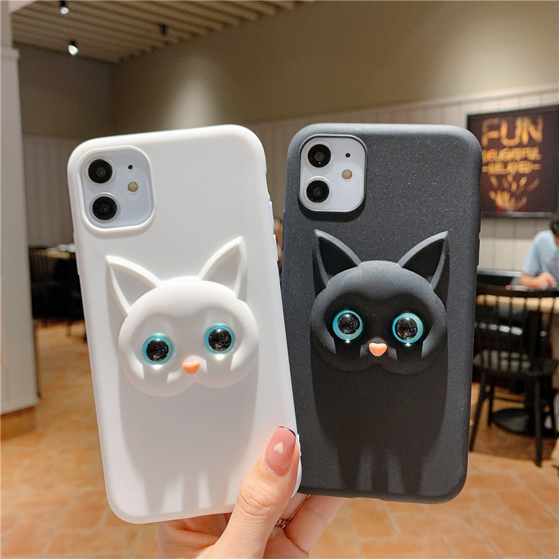 Coque De Protection Pour Iphone En Cuir Motif Chat Créatif_voghion.com