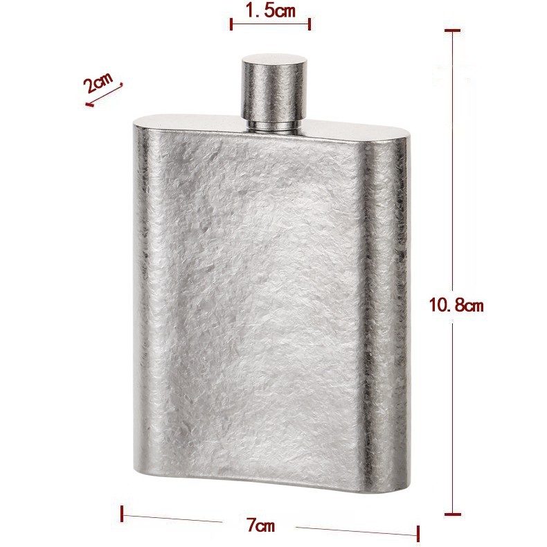 High-End Pure Titanium Flat Wine Bottle 100ml Outdoor Portable Wine Set White Wine Wine Bottle Mini Wine Bottle Drinking Wine Bottle