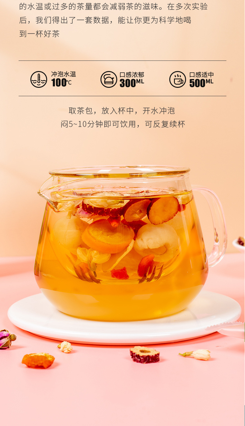Yu Yang Ji Ginseng Longan Eight Treasure Tea 100g Gift Box Herbal Blend with Red Dates Goji and Rock Sugar preparation