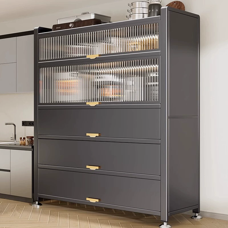 Кухонная полка от пола до пола пылезащитный многоуровневый шкаф для хранения