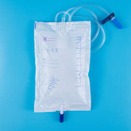 医用防逆流男女老人用一次性引流袋集尿袋1000ml推拉阀尿袋