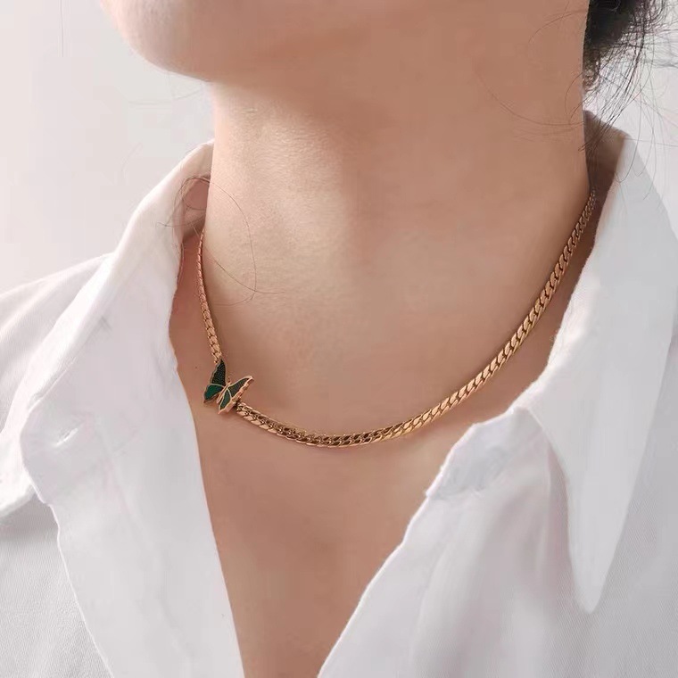 Fashion Butterfly Titanium Steel Necklace