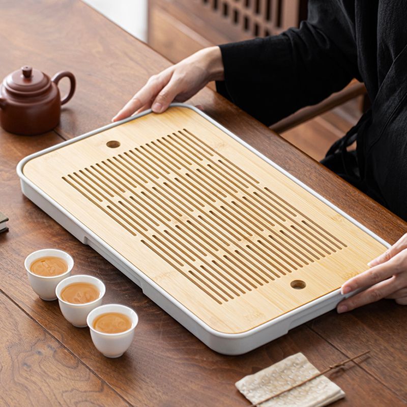 Class B Tea Tray Wholesale Complete Set for Home Use, Simple Small Bamboo Tea Tray with Water Storage, Kung Fu Tea Set Dry Brewing Tray