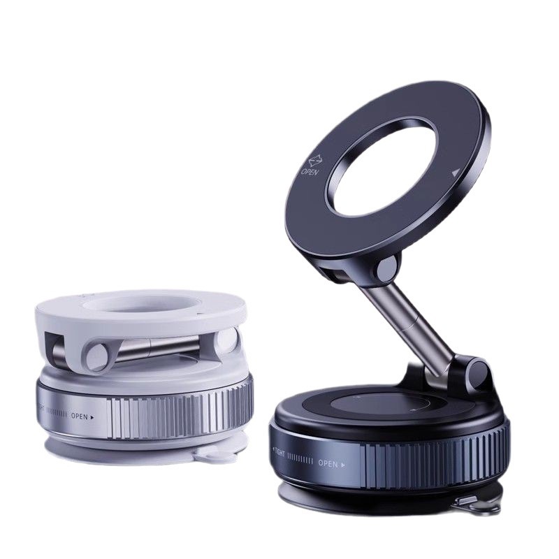 New cross-border mobile phone holder, magnetic suction car mount, vacuum wireless charging, convenient and foldable phone stand