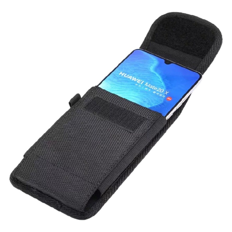 Oxford tela de la cintura-colgando bolsa de teléfono móvil de mediana edad y ancianos usan cinturón de la cintura bolsa de cuero vertical de los hombres bolsa de cintura Velcro nylon