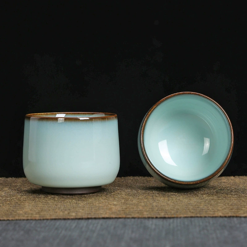 Jun kiln official kiln tea cup iron tire master cup can open a large product cup kiln, ceramic hand pull single cup tea set
