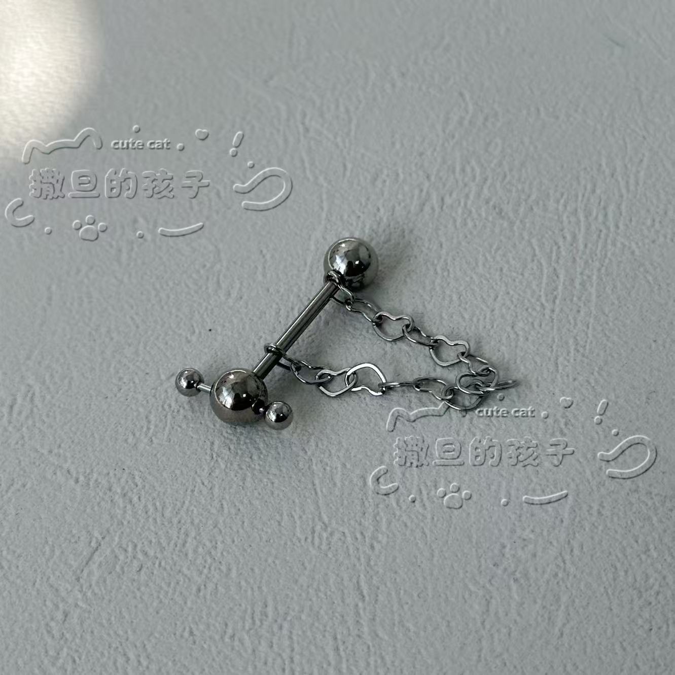 Satan's Child Dimensional Tongue Nail Drinkable Tongue Ring Tongue Nail Chain Sexy Cool European American Piercing Jewelry detail image 8