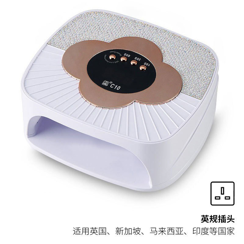 Lámpara de manicuras transfronteriza 308W alta potencia dos manos manicuras asado lámpara de secado rápido pegamento de nail lámpara de fototerapia de perforación inteligente lámpara de asado